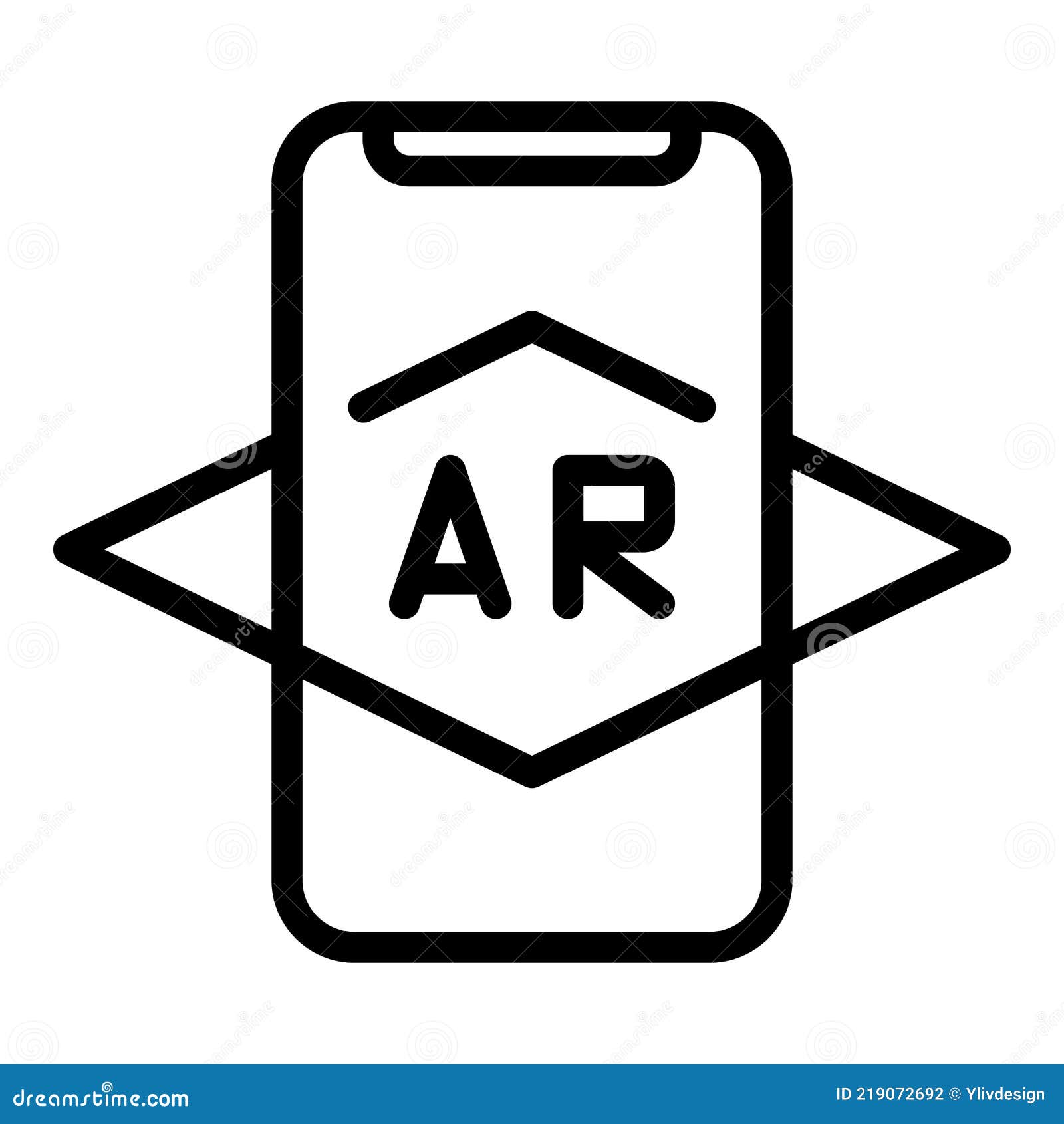 smartphone ar icon, outline style