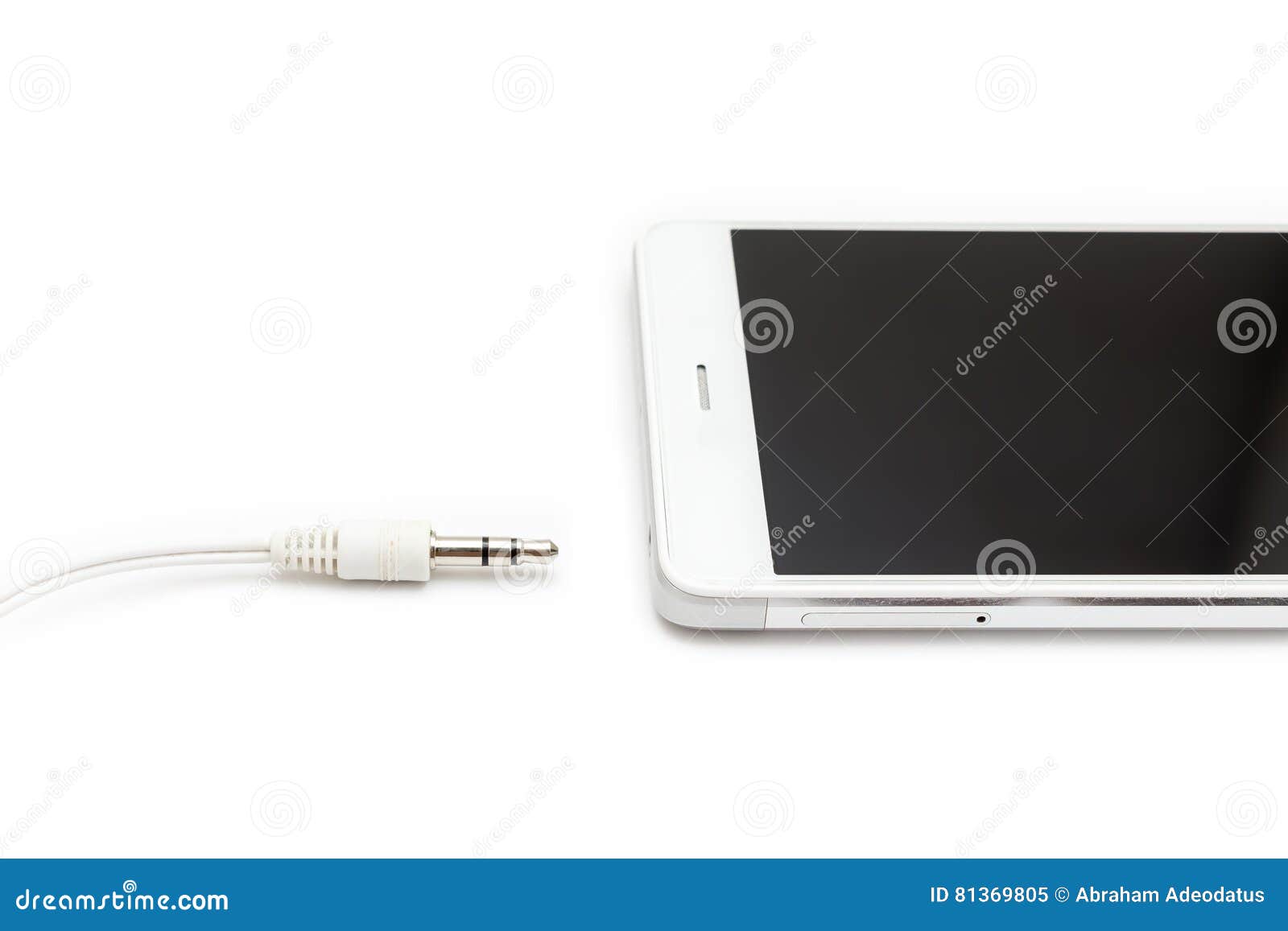 Smartphone and Audio Cable Disconnected Stock Image Image of cable