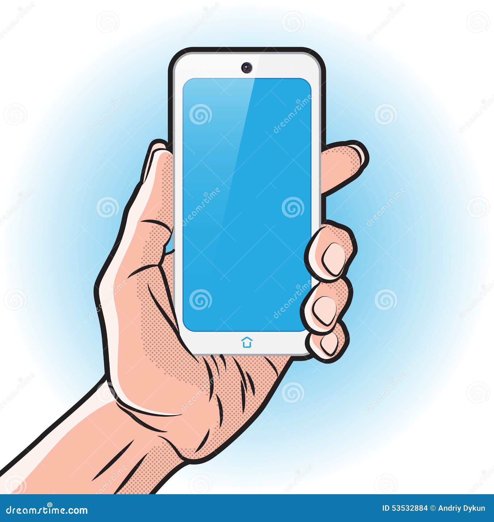 Smartphone Blanco a Disposición Ilustración del Vector Ilustración de texto, escuela 53532884