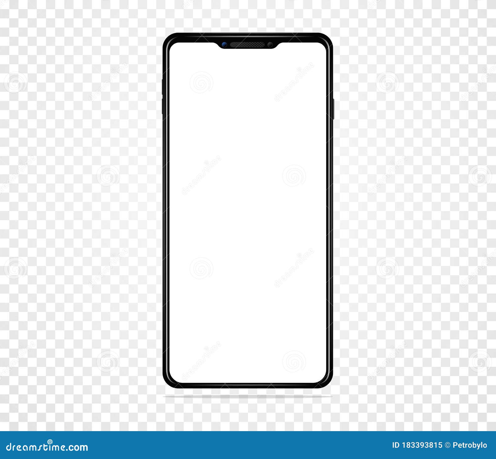 Smartphone with Blank White Screen. on a Transparent Background. Realistic  Vector Illustration Isolated 10 EPS Stock Vector - Illustration of display,  digital: 183393815