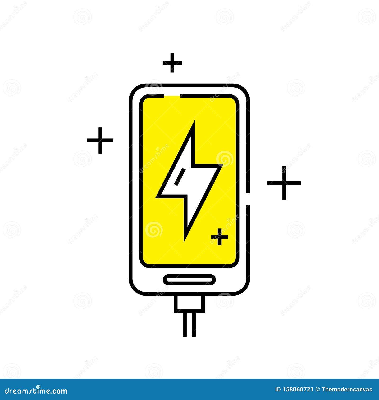 Download Smartphone Charge Line Icon Stock Vector - Illustration of ...