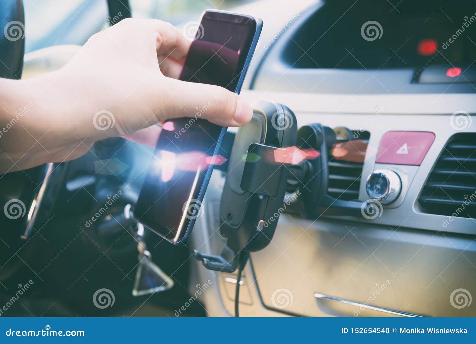 Smartphone Charging in a Car Stock Photo Image of machine, technology