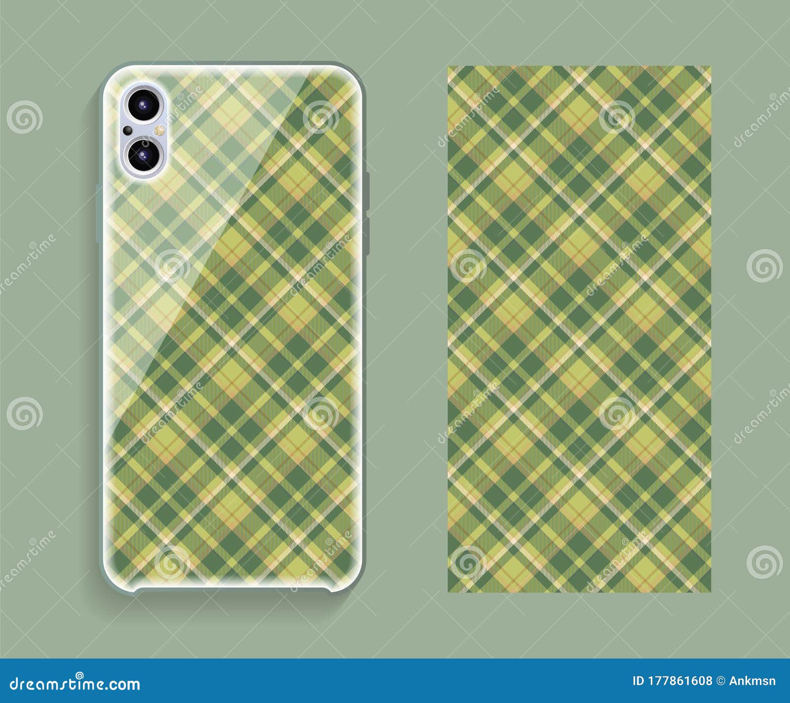 Smartphone Cover Design Vector Mockup. Template Geometric Pattern for