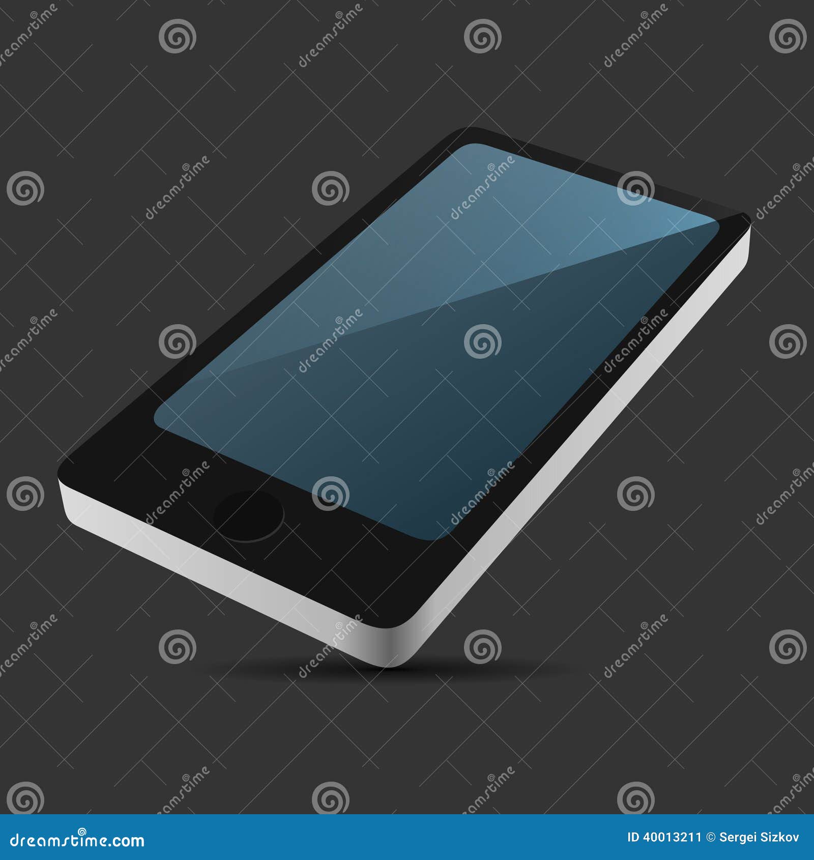Download Smartphone 3D View Icon In Flat Style On Dark Background ...