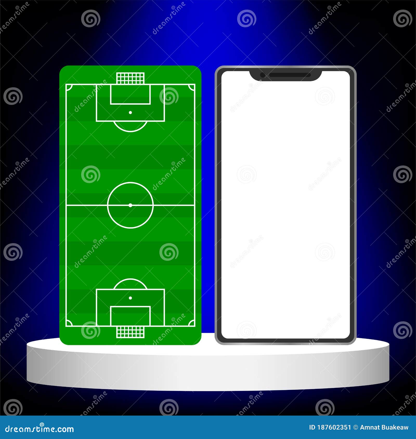 Smartphone Digital Screen Blank and Football Field, Template for Pertaining To Blank Football Field Template