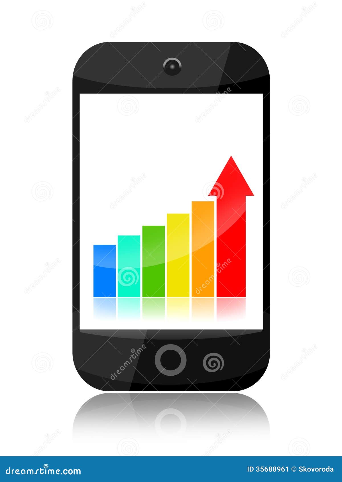 Smartphone growth stock illustration. Illustration of gadgets 35688961