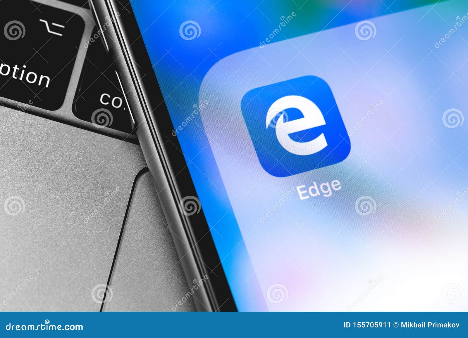 Microsoft Edge Icon App On The Screen Editorial Photo Image Of Designed Concept 155705911