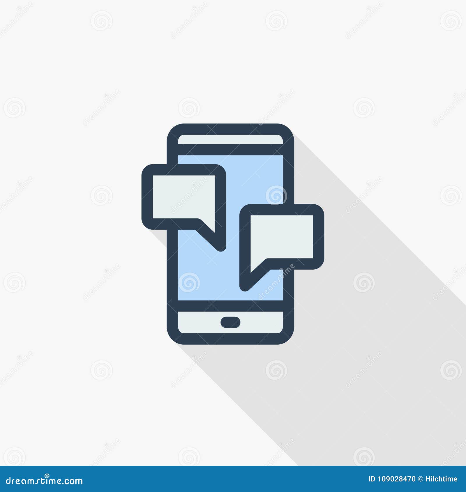 Download Smartphone, Mobile Phone Thin Line Flat Color Icon. Linear ...