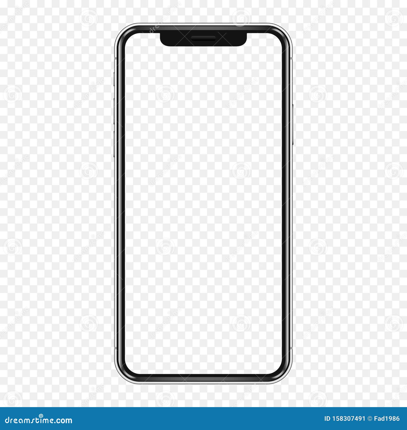 Smartphone Mockup Cellphone Frame With Transparent Display Isolated Template Stock Vector Illustration Of Isolated Camera 158307491