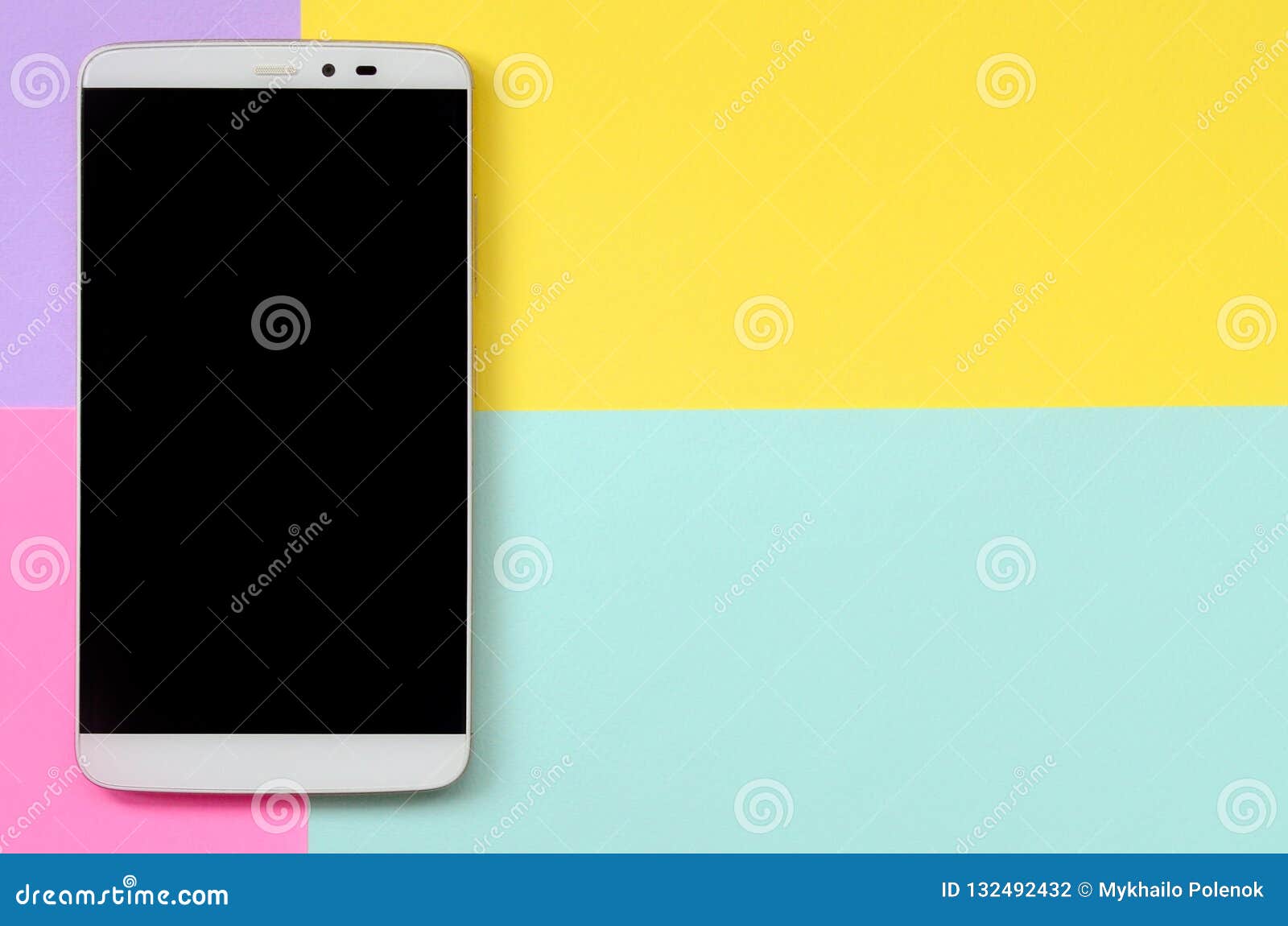 Smartphone Moderne Avec Lécran Noir Sur Le Fond De Texture