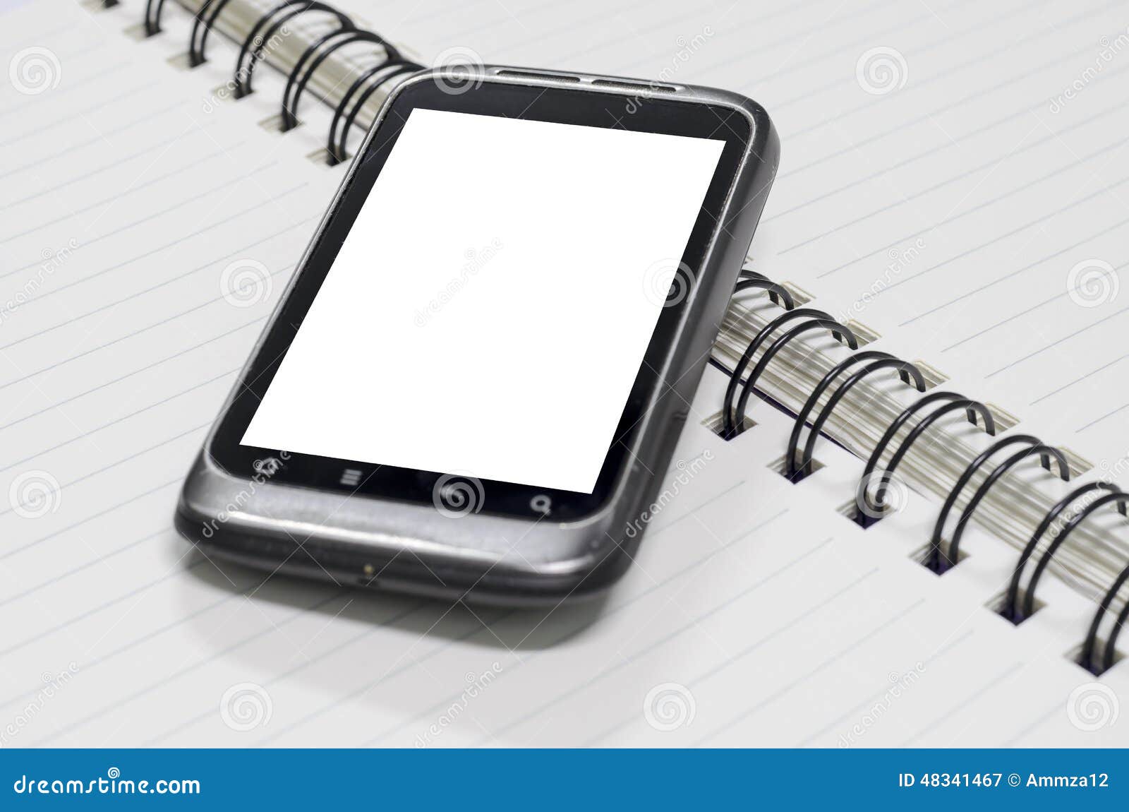 Smartphone on note book stock image. Image of mobile 48341467