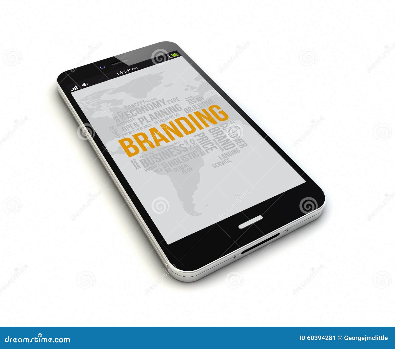 Smartphone online branding stock illustration. Illustration of mobility