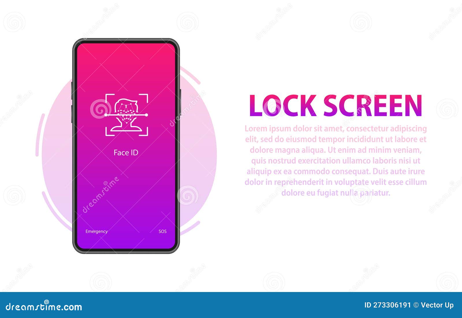 Smartphone with Passcode Lock Screen Interface. Protecting Your