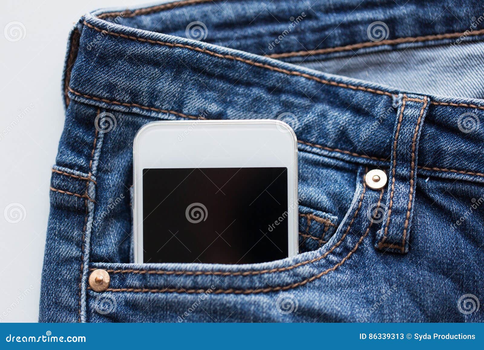 Smartphone in Pocket of Denim Pants or Jeans Stock Image Image of