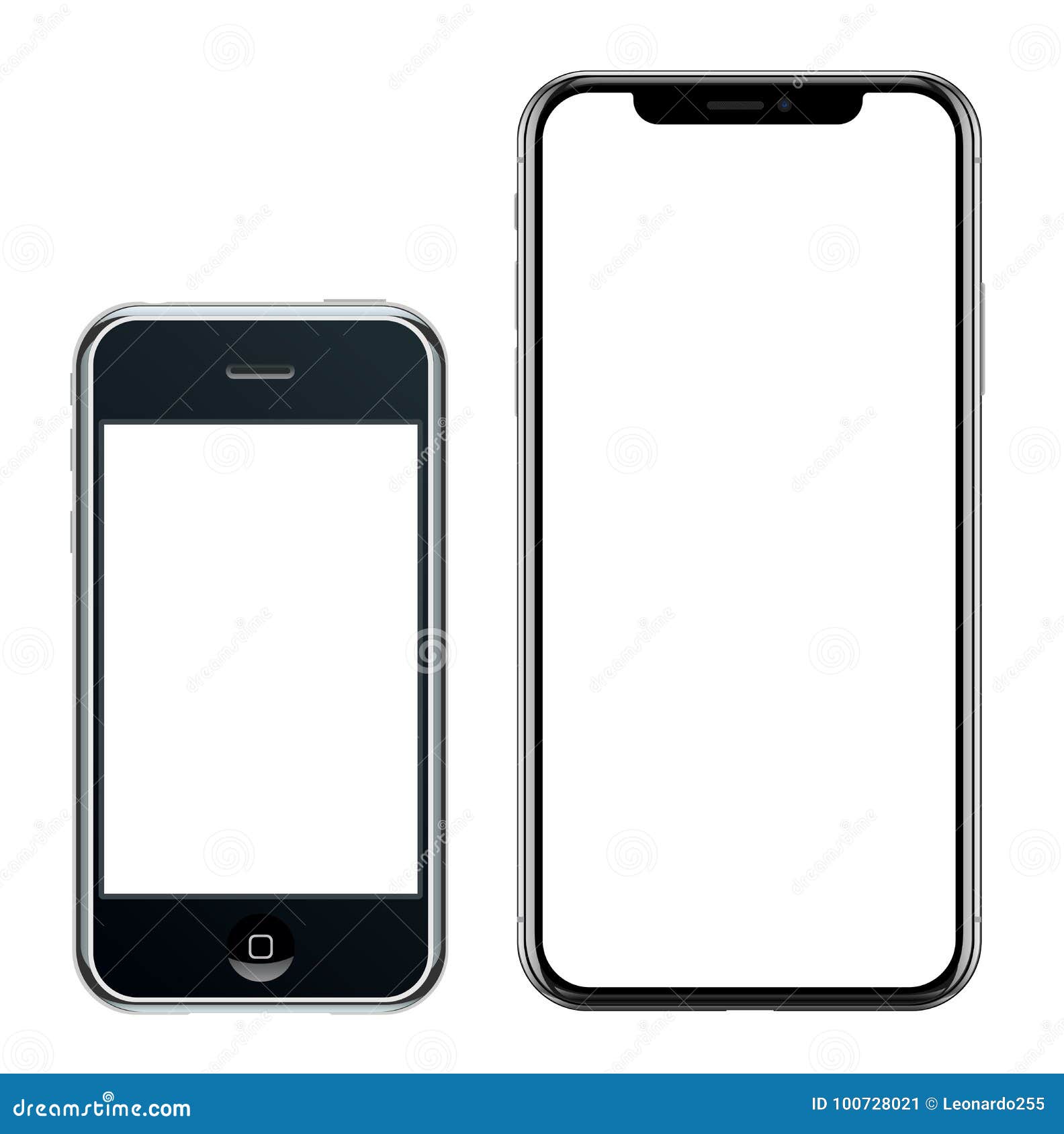 Smartphone Réaliste Tout Neuf De Noir De Téléphone Portable Dans L'iPhone  Et L'iPhone X D'Apple Photo éditorial - Illustration du dessin, causerie:  100728021