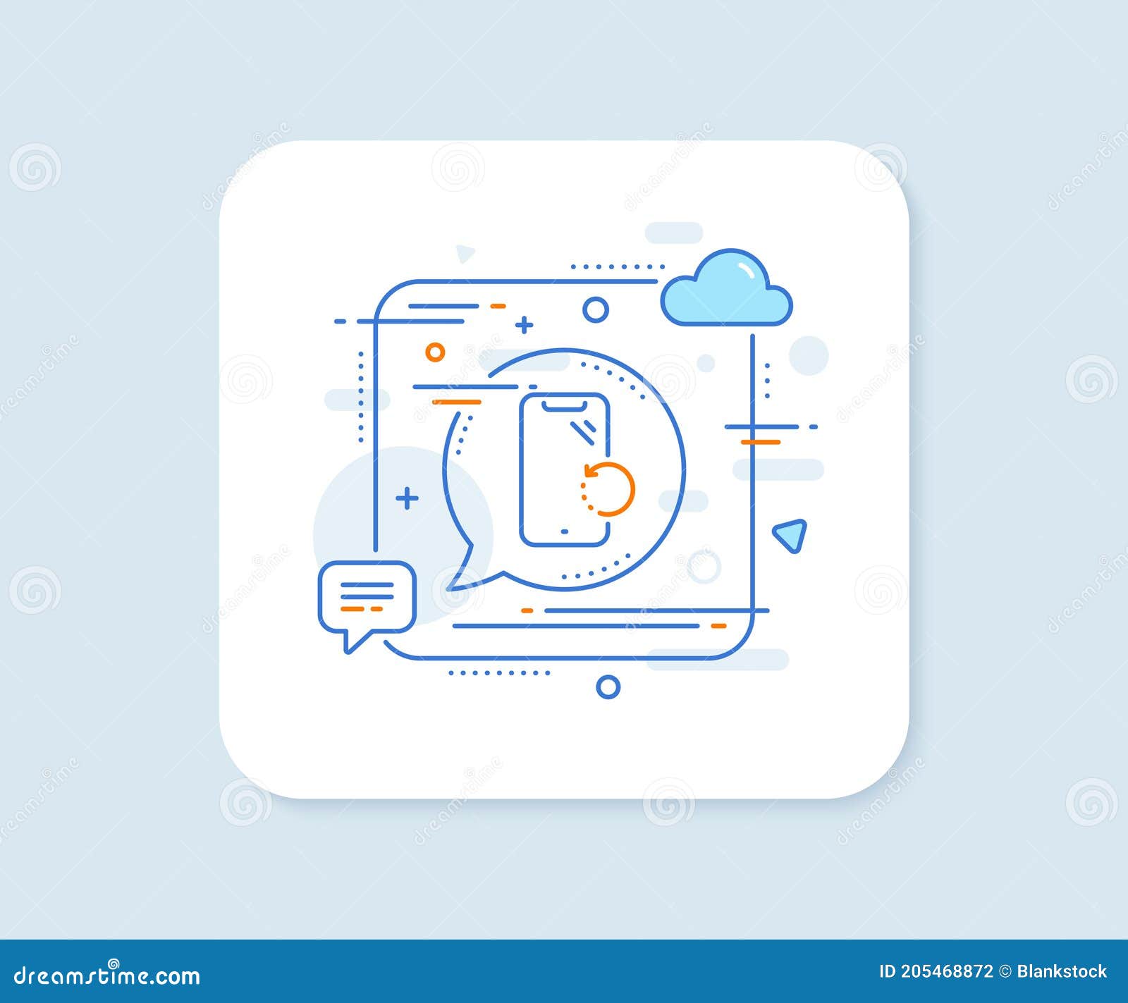 smartphone recovery line icon. phone backup sign. mobile device. 