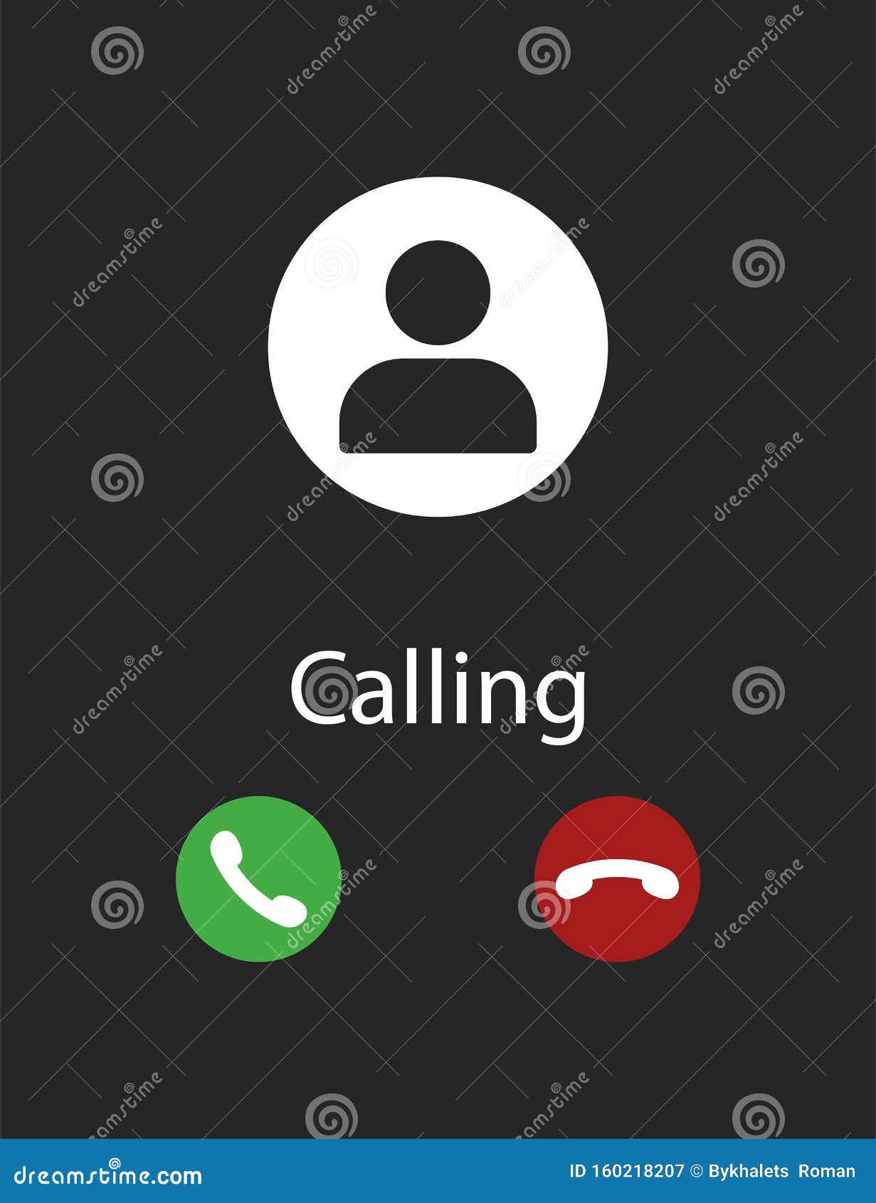 Smartphone Screen Of Phone Calling Black Background Interface Incoming Stock Vector Illustration Of Concept Interface 160218207