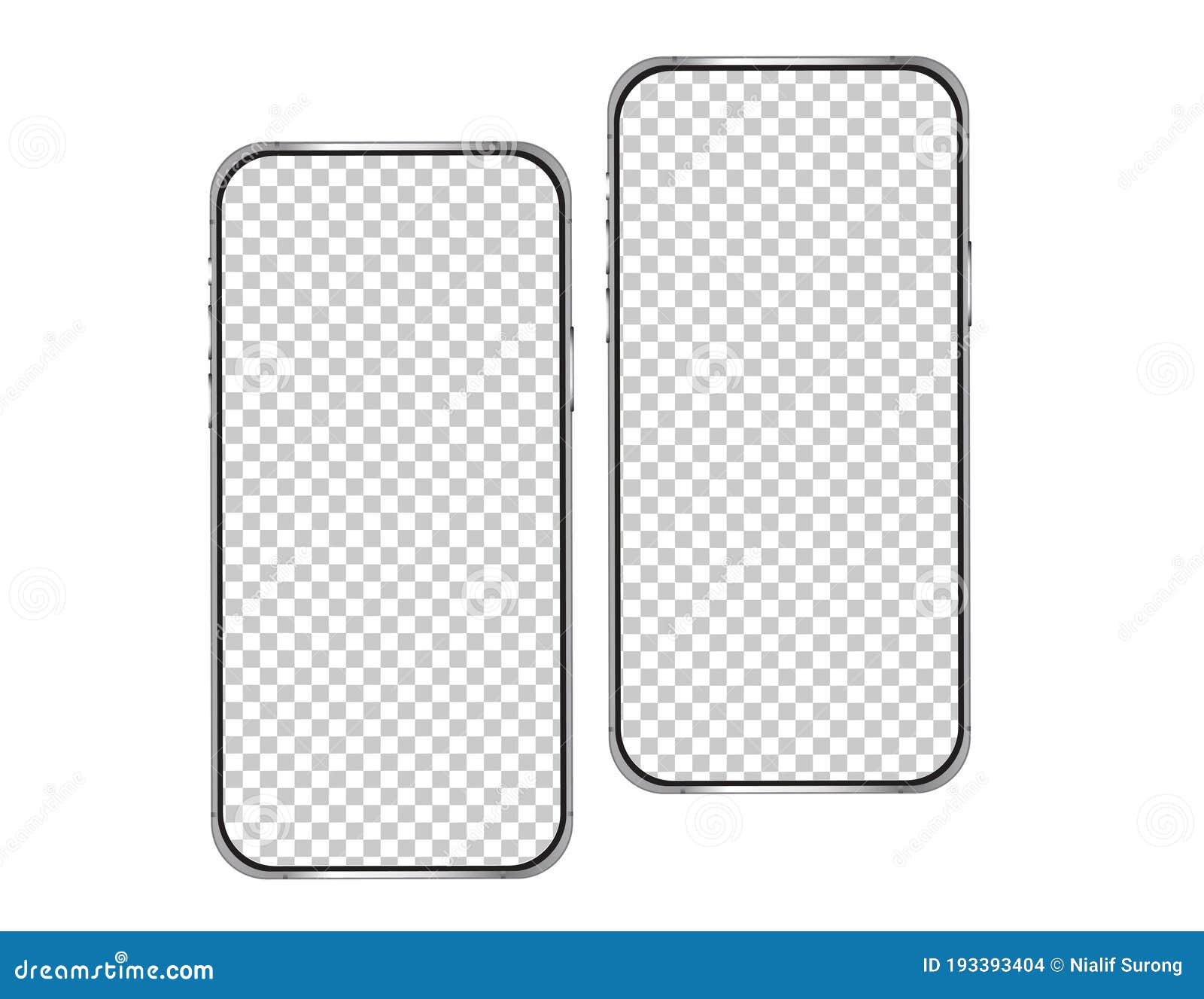 Smartphone Screen Png Mockup Isolated On Background. Stock