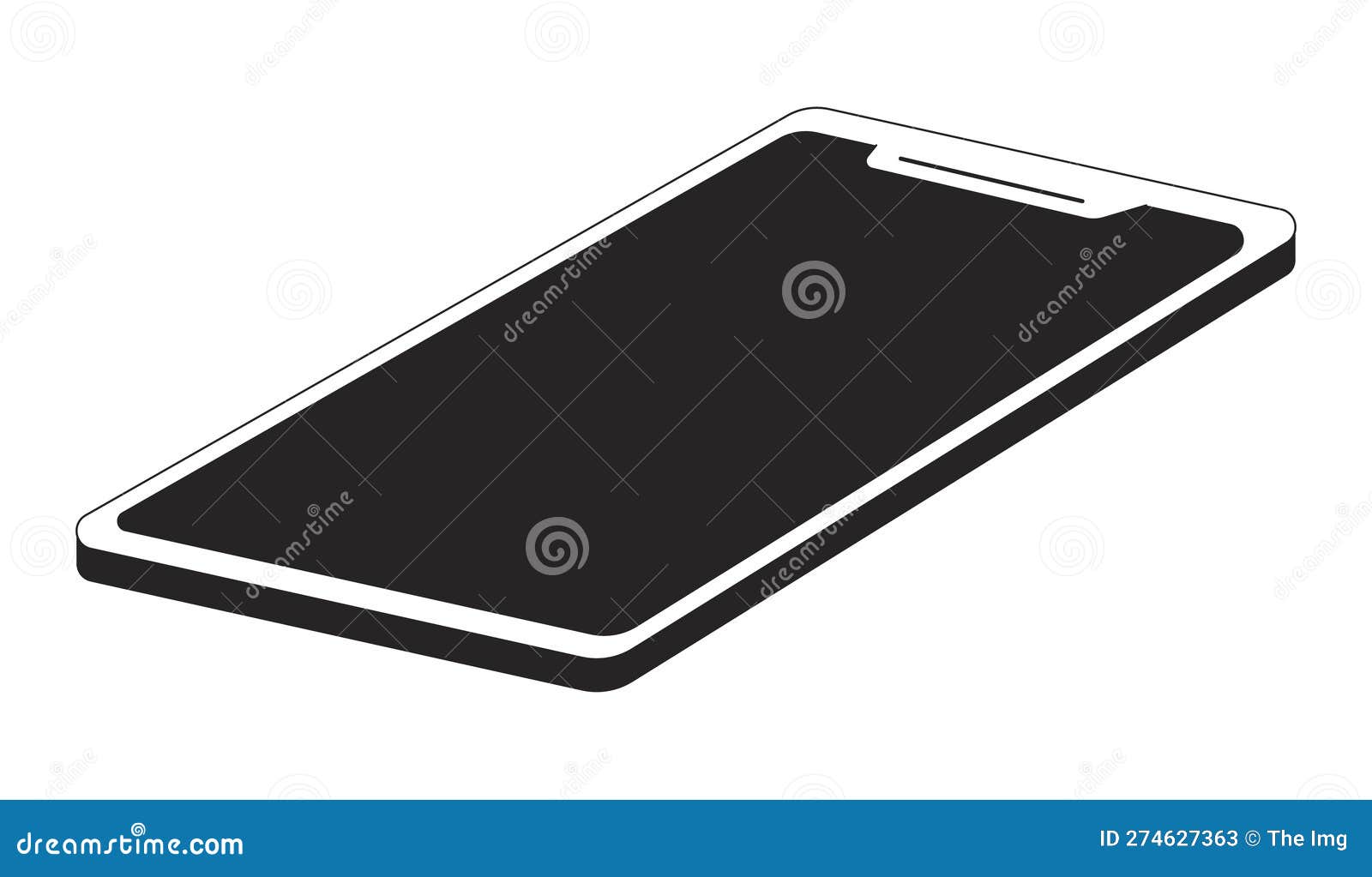 Smartphone with turn off display monochrome flat vector object stock