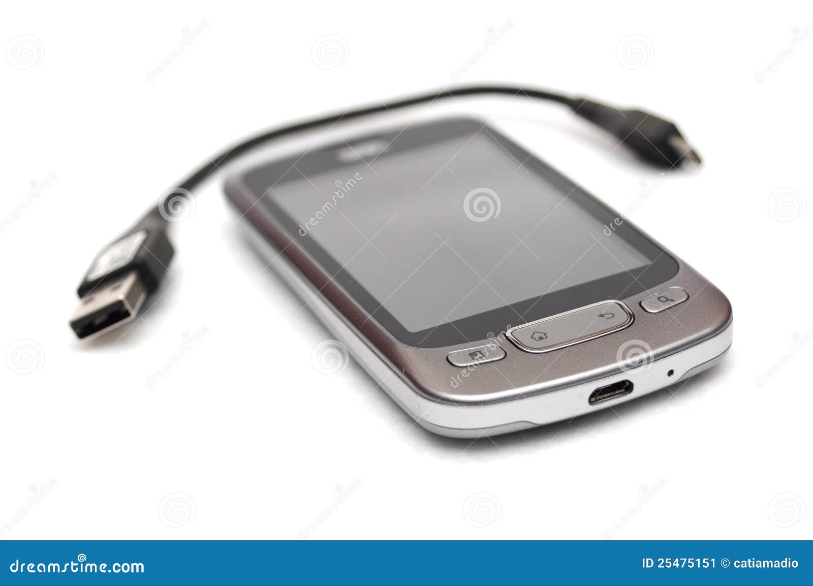 Smartphone and usb cable stock image. Image of phone 25475151