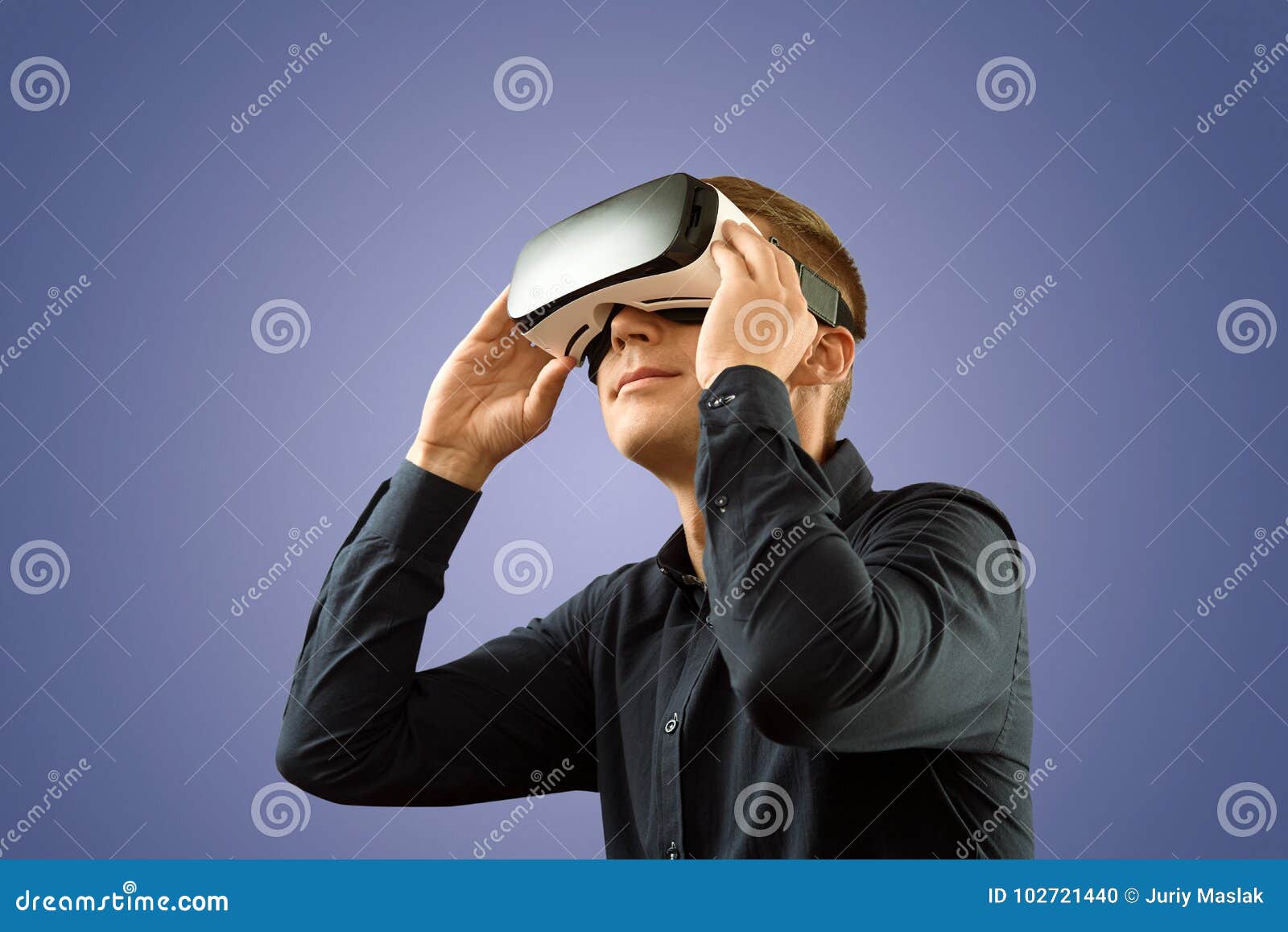 Smartphone Using with VR Glasses Stock Photo Image of visual, today