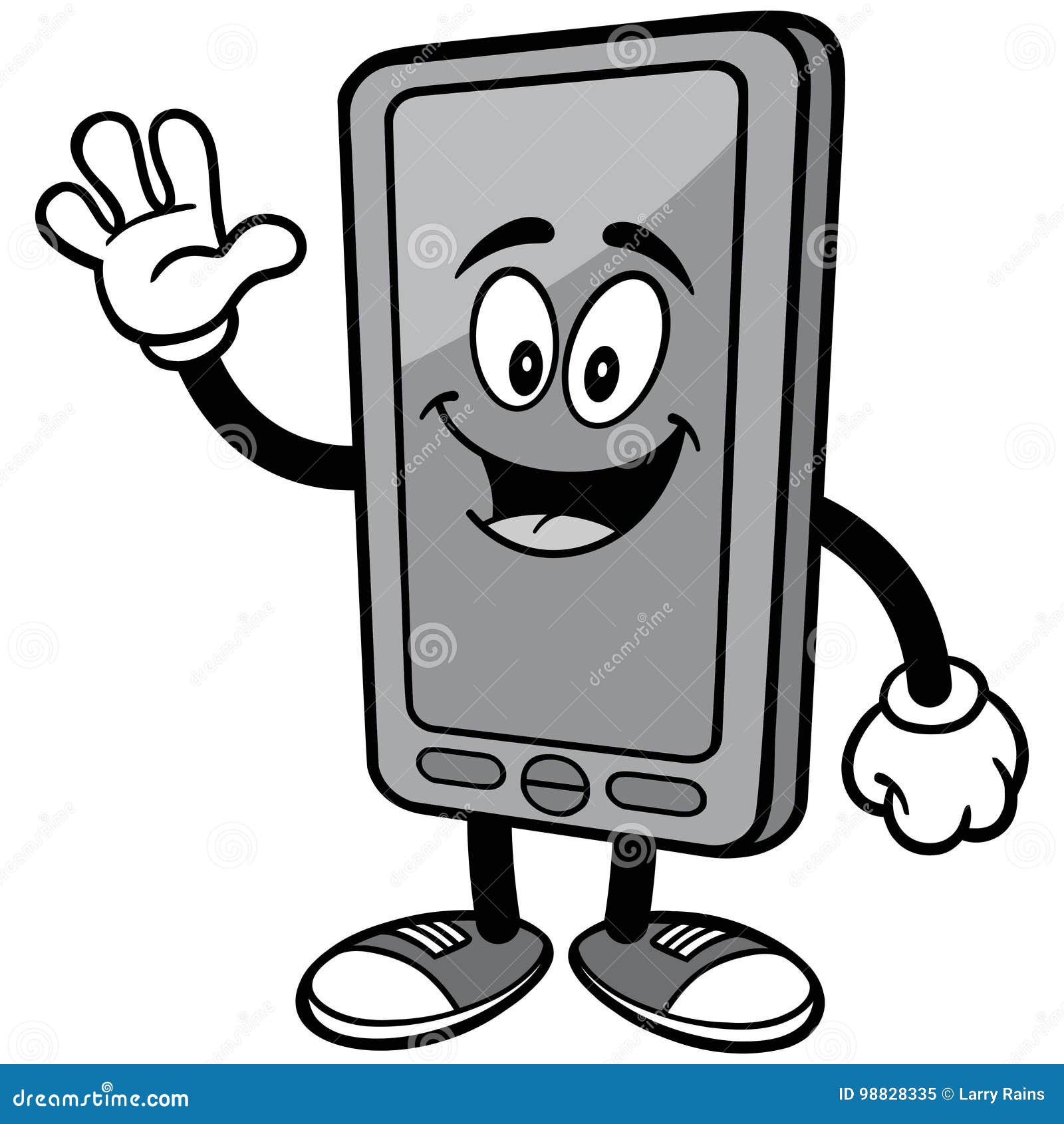 Smartphone Waving Illustration Stock Vector - Illustration of mobile ...