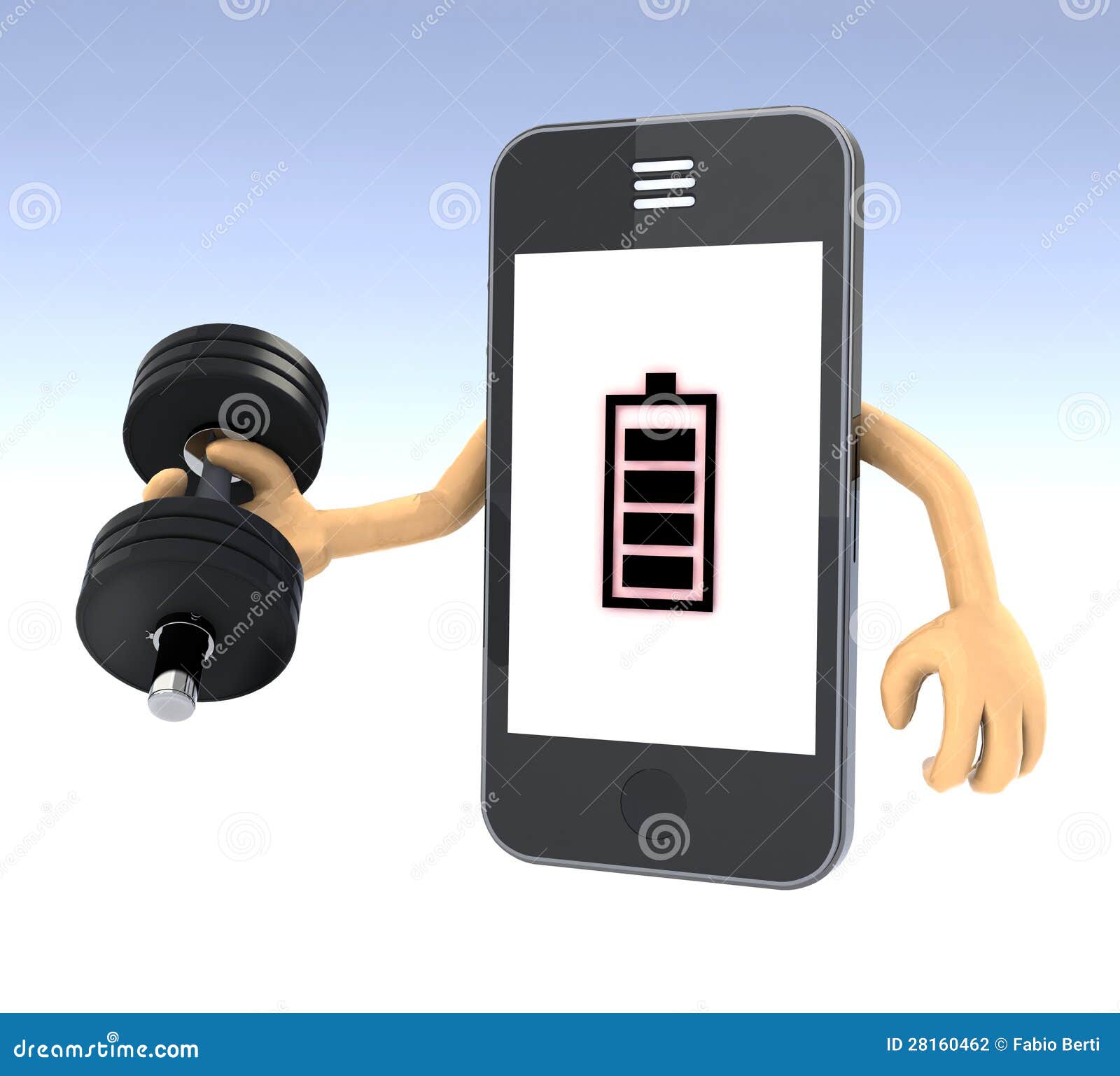 Smartphone weight training stock illustration. Illustration of concept