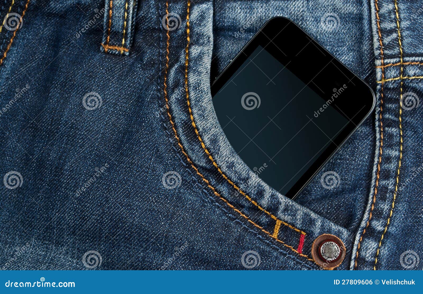 Smartphone in Your Pocket Blue Jeans Stock Photo - Image of ...