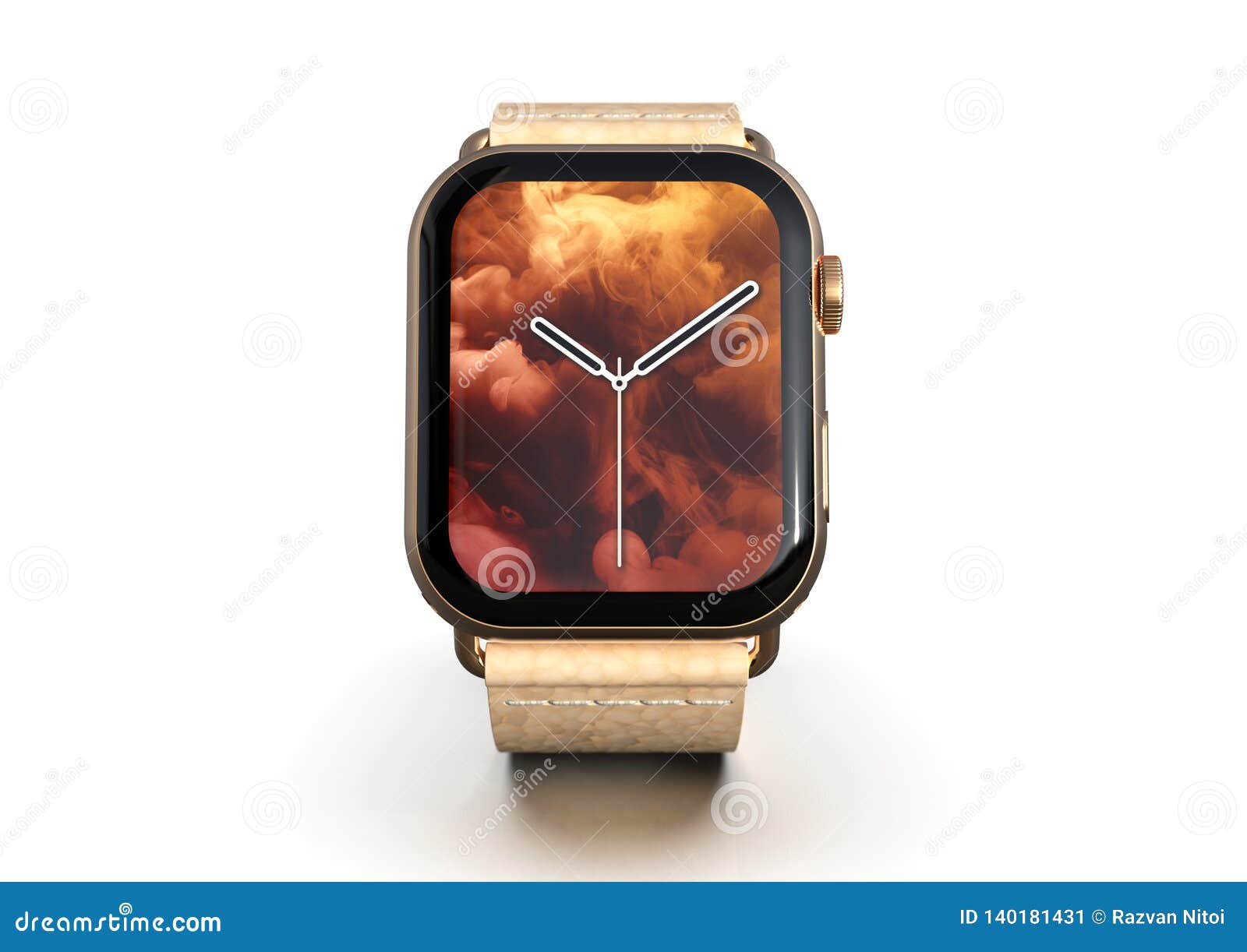 Smartwatch - Apple Watch 4, Gold, on White Stock Illustration -  Illustration of call, equipment: 140181431