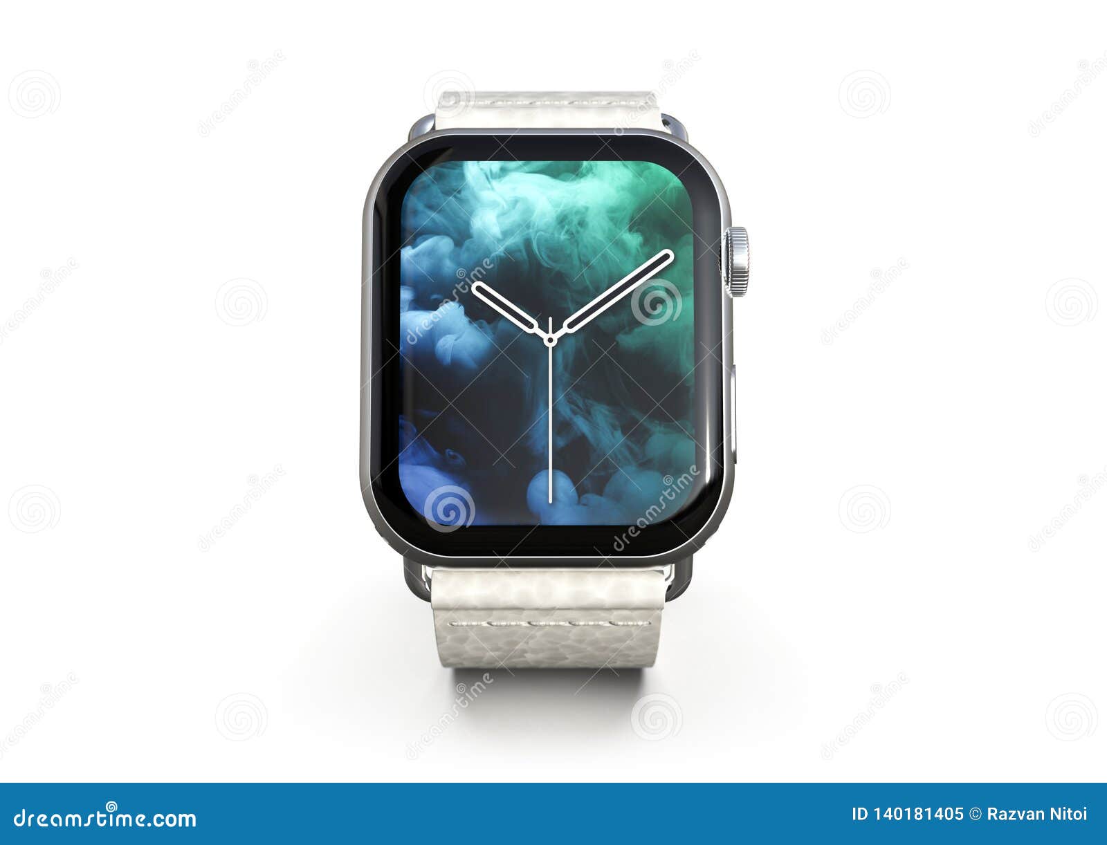 Smartwatch - Apple Watch 4, Silver, on White Stock Illustration - Illustration of band