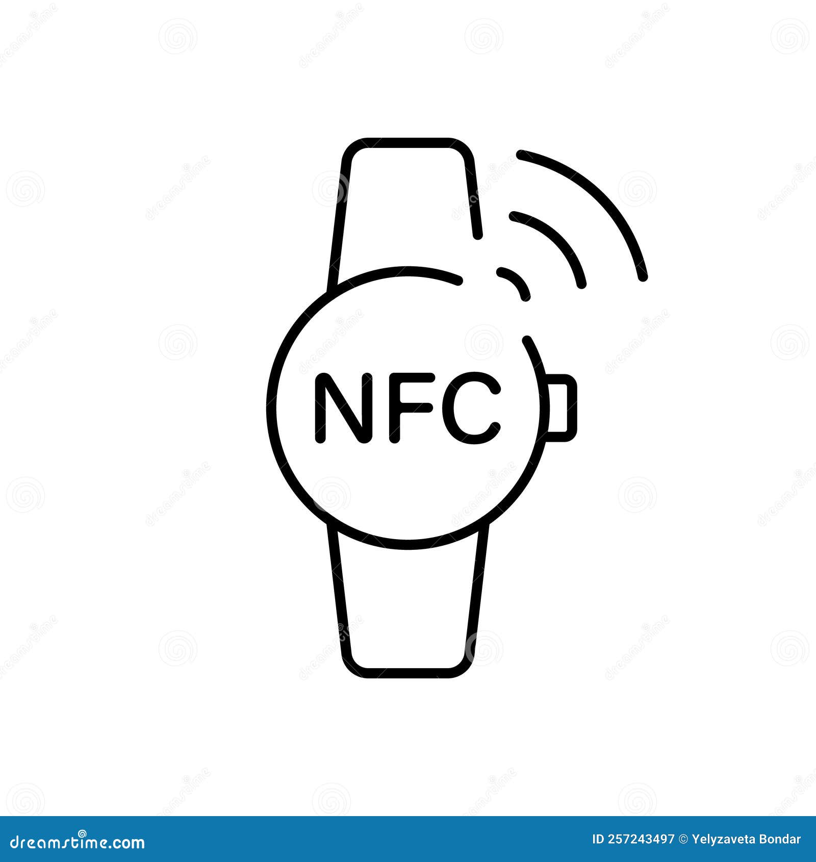 Smartwatch nfc pay icon simple style Royalty Free Vector