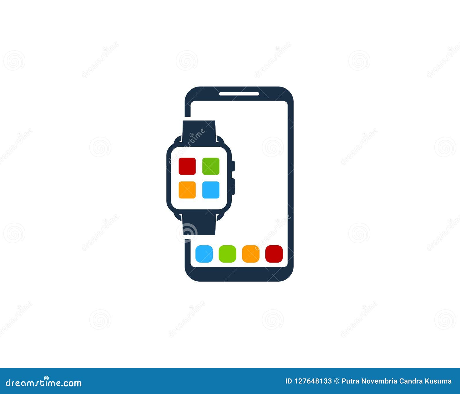 Smartwatch Smartphone Logo Icon Design Stock Vector Illustration of