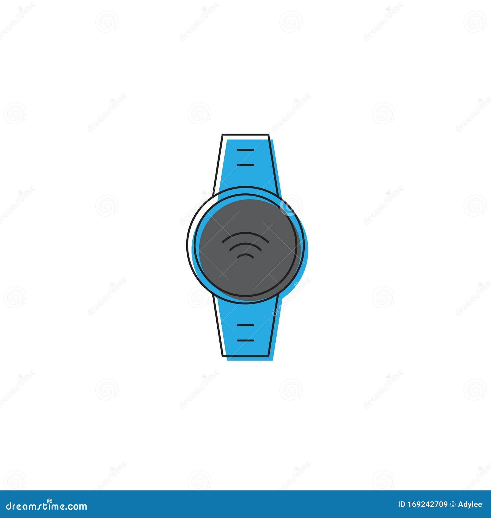 Smartwatch Vector Icon Series Solid, Line and Filled Isolated on White