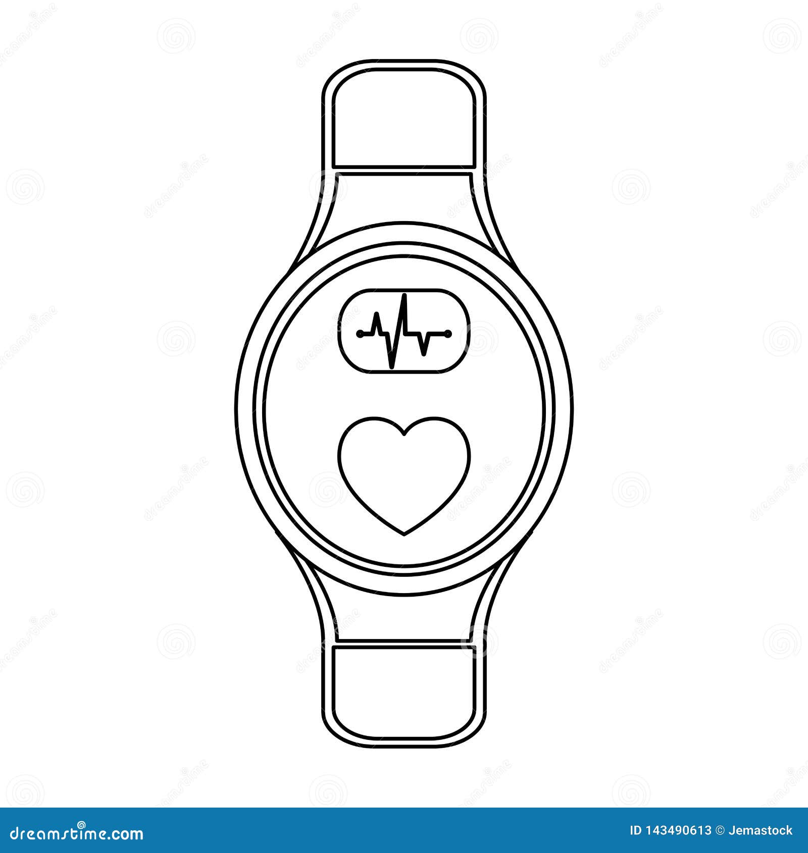 Smartwatch Wearable Technology in Black and White Stock Vector
