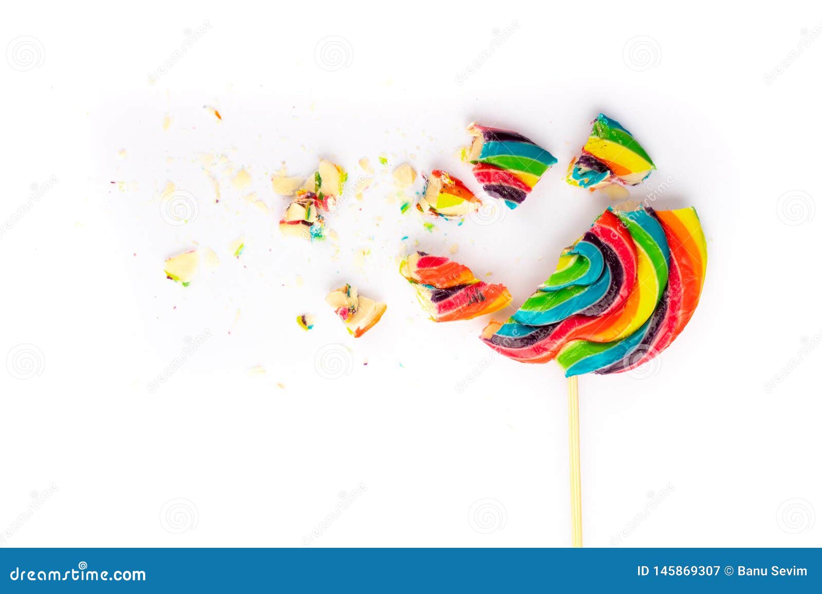 Smashed colorful lollipop stock image. Image of lollipop - 145869307