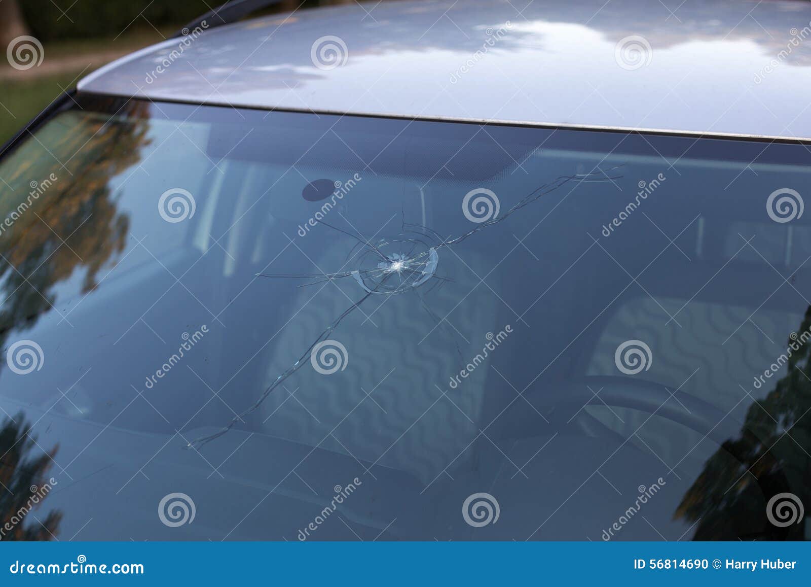 smashed windscreen