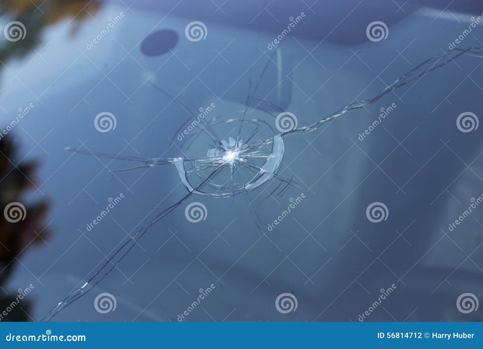 smashed windscreen