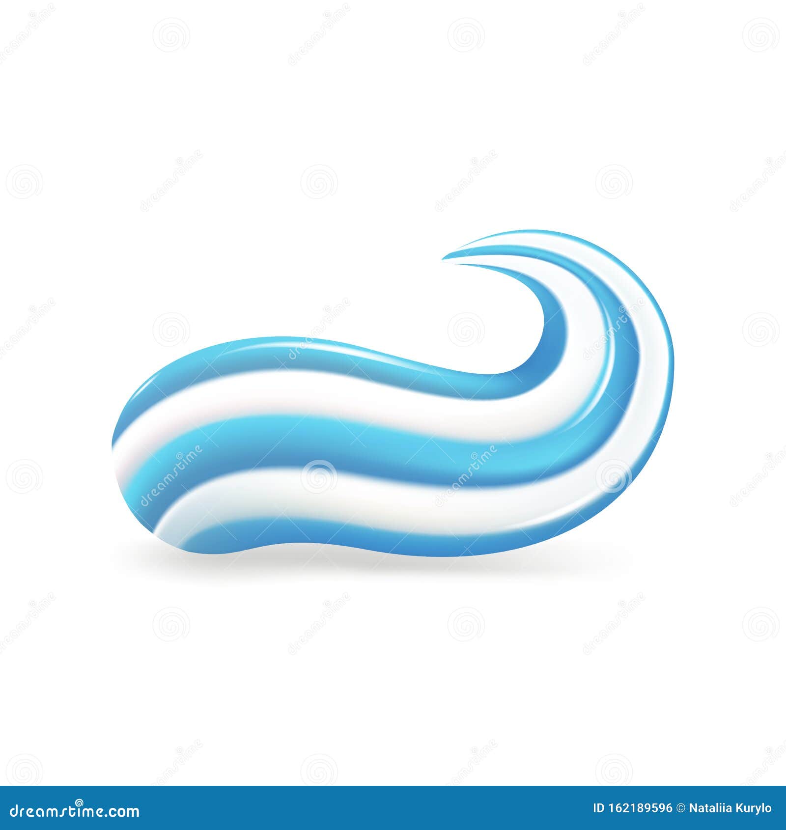 A Smear of Colored Toothpaste, Blue and White Paste for Oral Hygiene