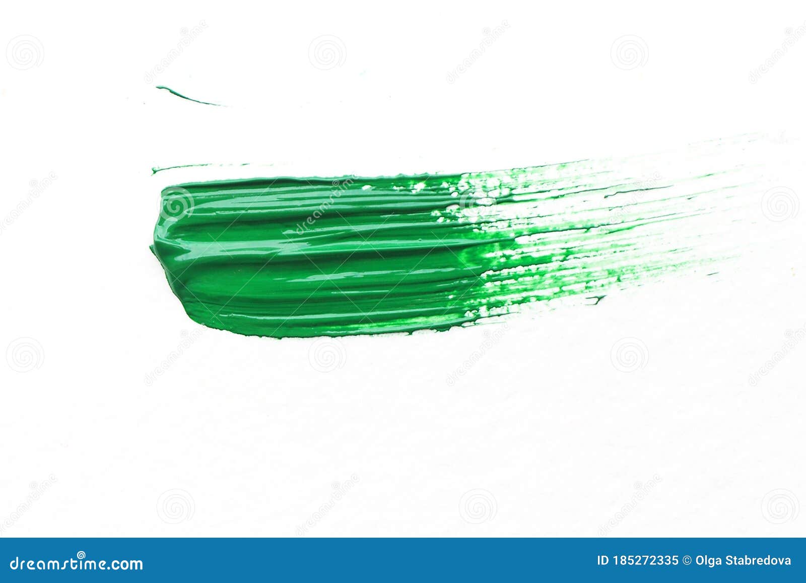 Smeared Acrylic Paint in Dark Green. Uneven Strokes Stock Image Image