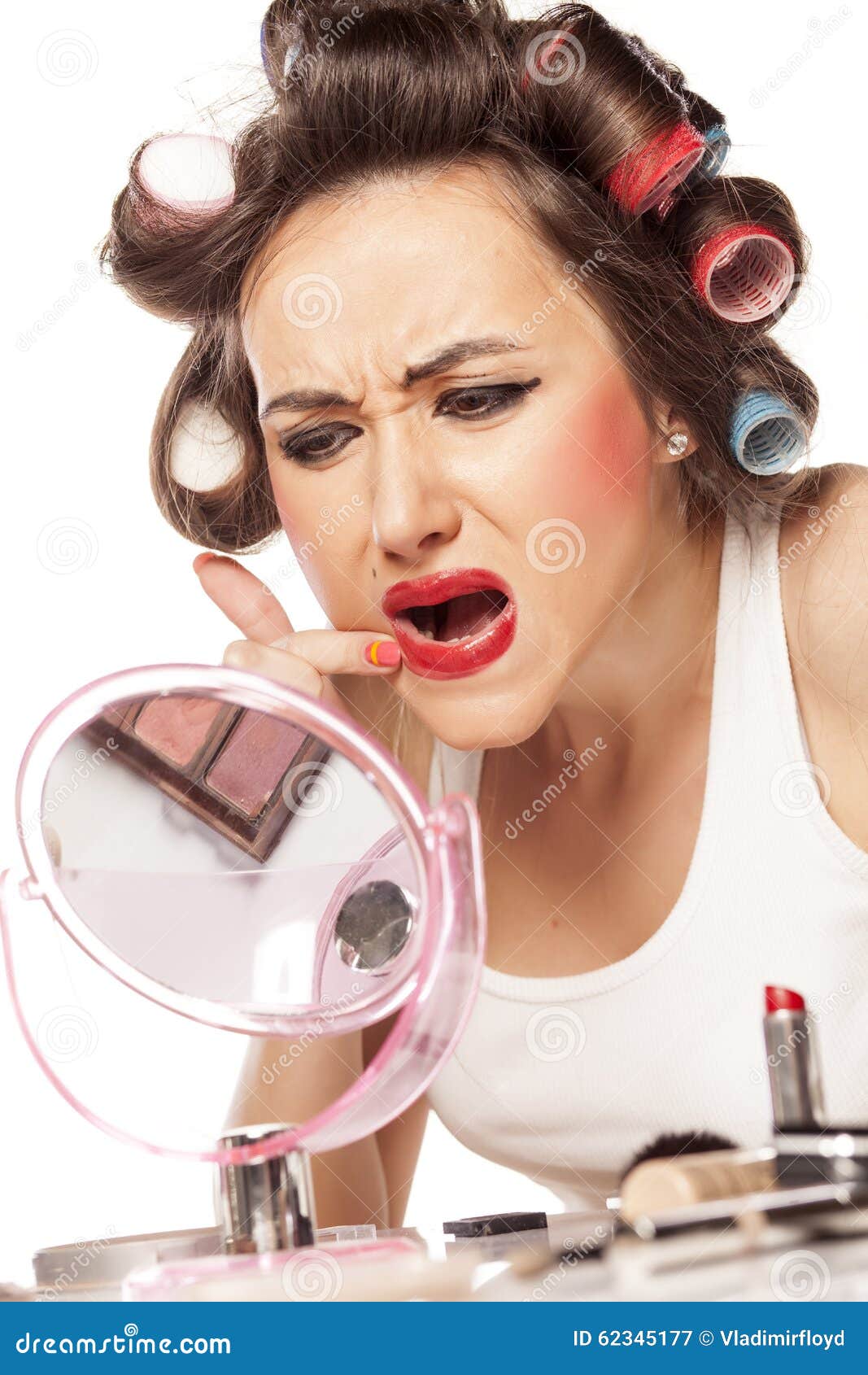 Smeared makeup stock image. Image of isolated, finger 62345177