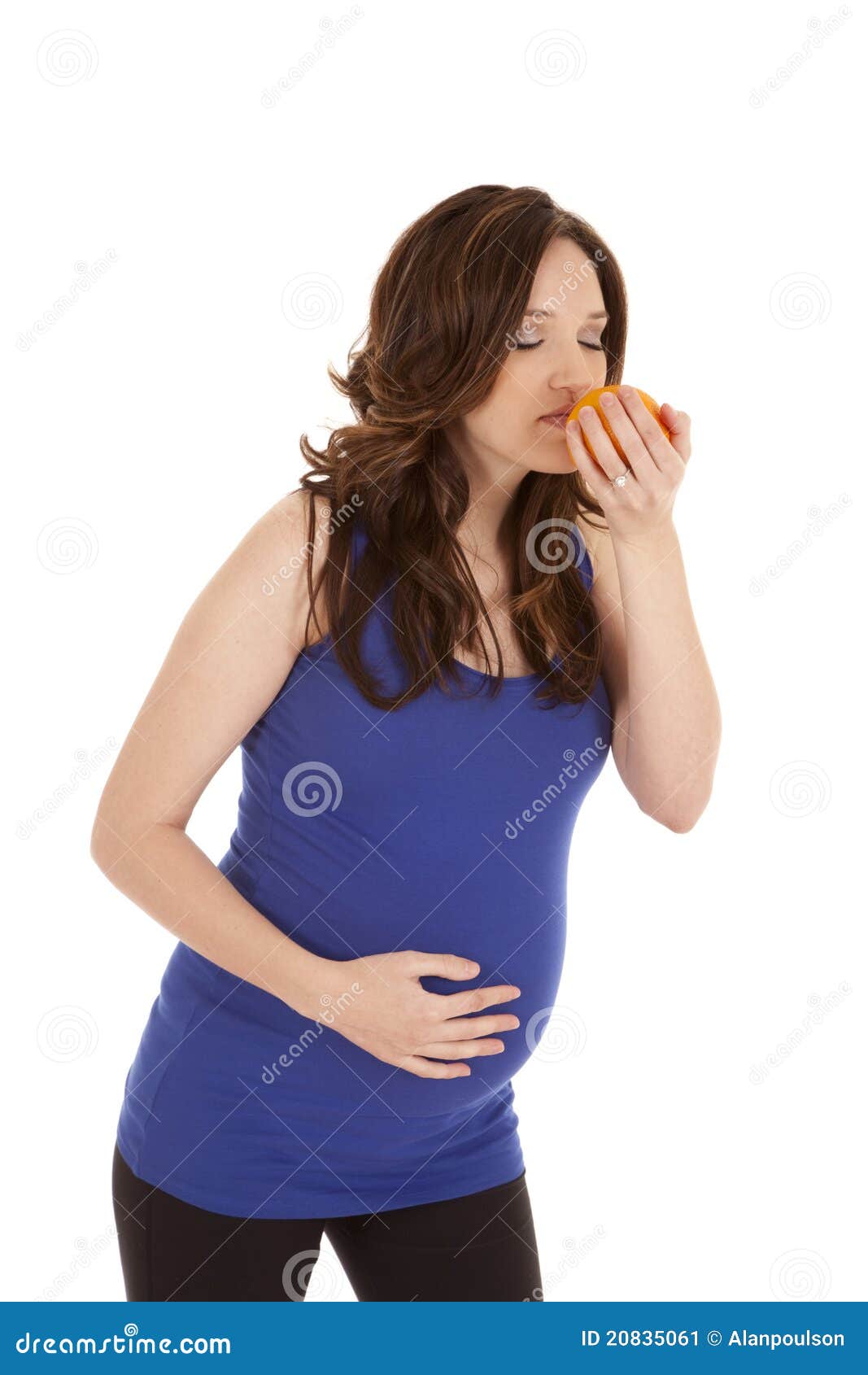 Smell orange stock image. Image of female, fresh, eating 20835061