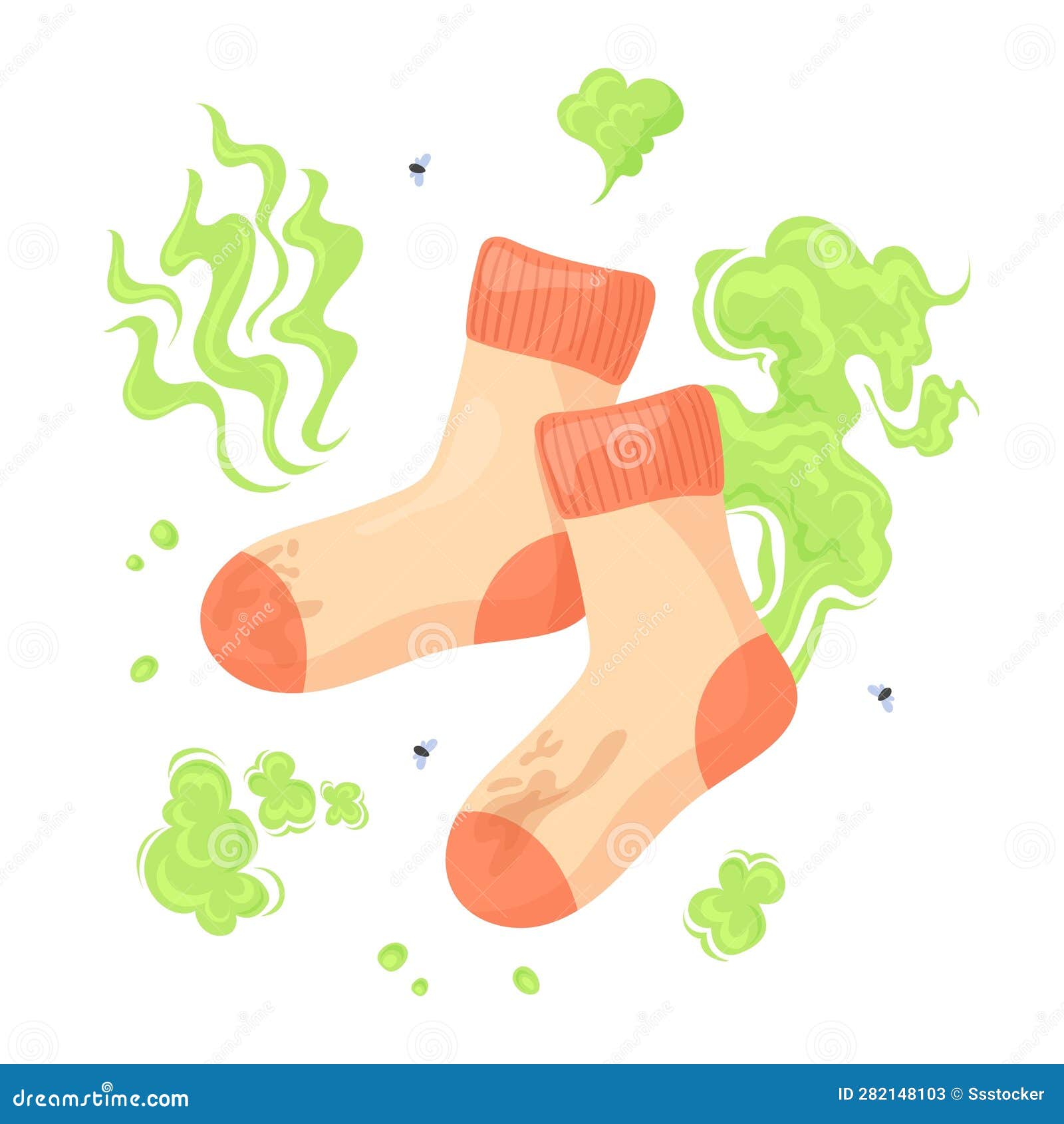 Smelly Socks. Dirty Stinky Rotten Sock from Old Foot Shoes, Sweaty Used ...