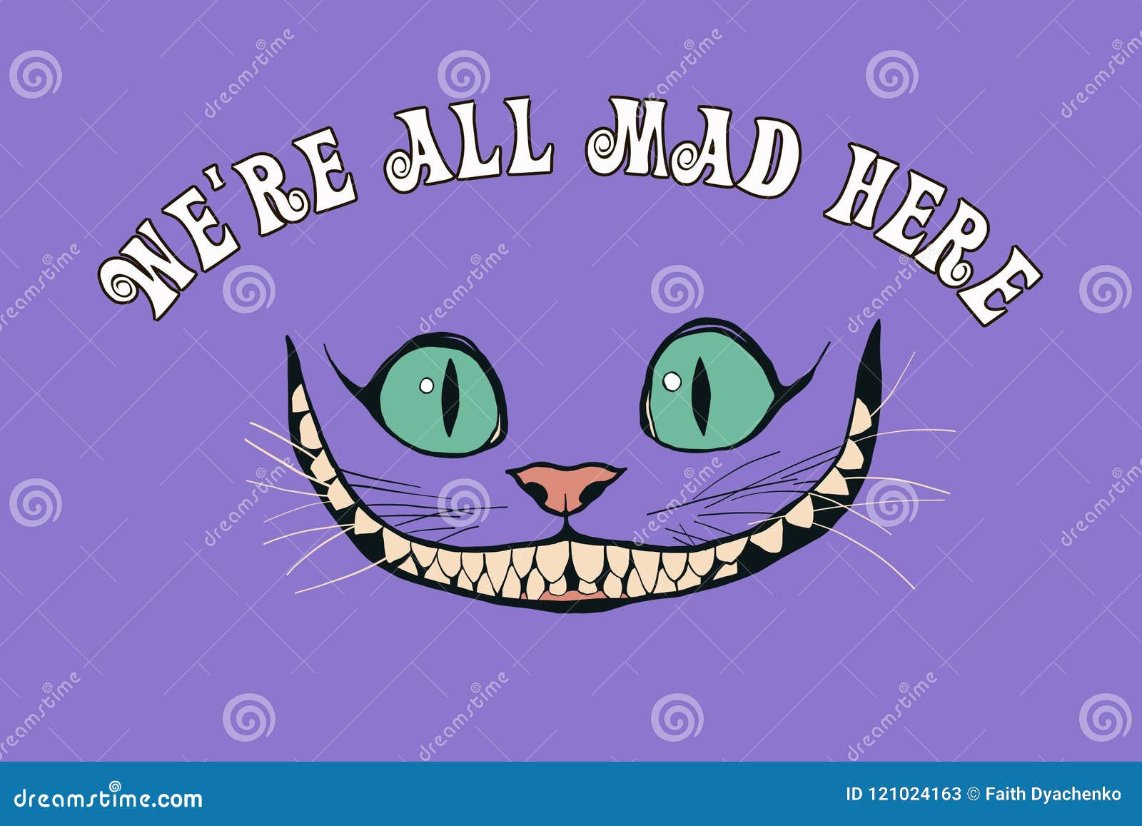 smile of a cheshire cat for the tale alice in wonderland