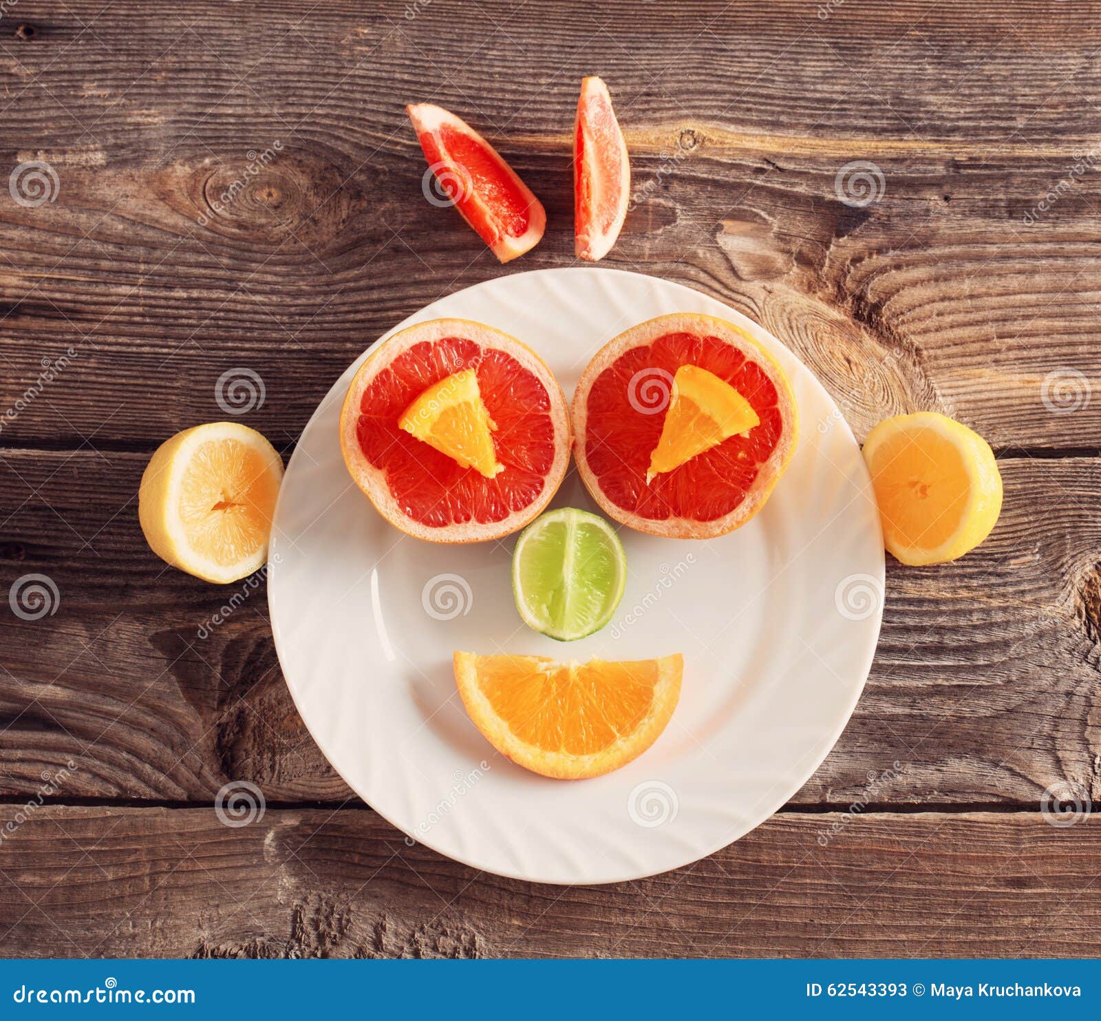 Smile Citrus Fruit on Plate Stock Image Image of diet, ripe 62543393