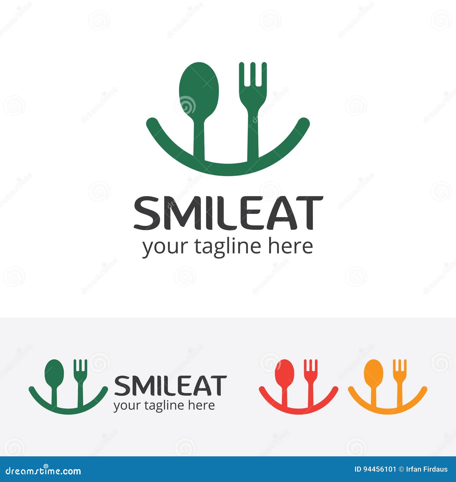 Smile eat logo, happy food stock vector. Illustration of happy - 94456101