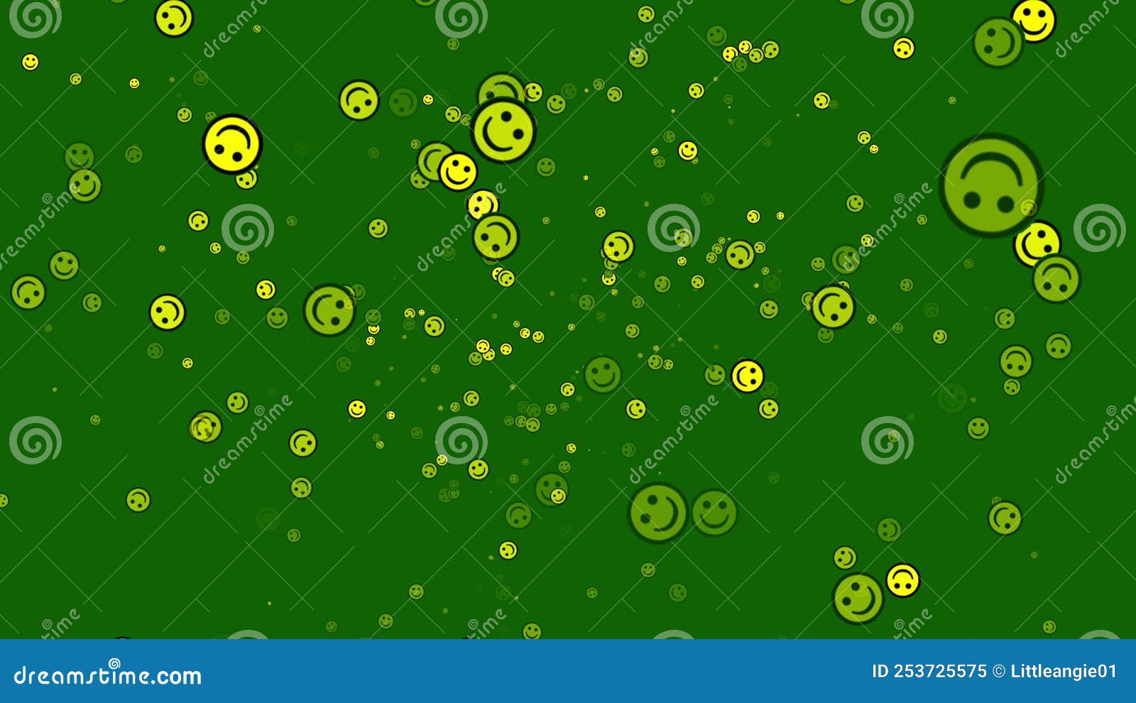 Smile Emojis Floating on Green Background Stock Video Video of