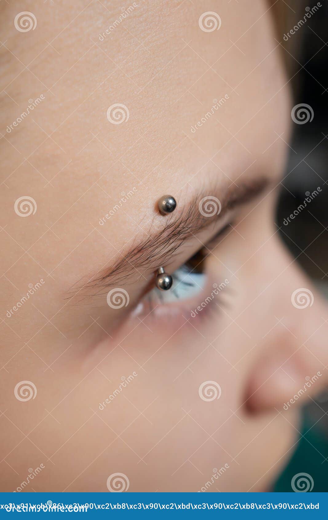 Smile Or Frenulum Piercing Under The Upper Lip Stock Photo Image Of