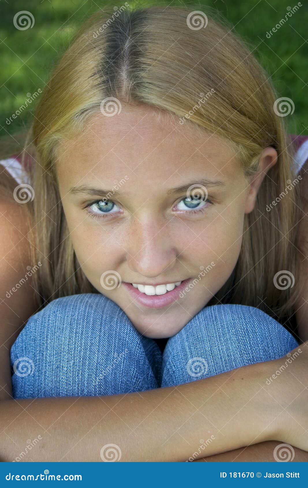 Smile Girl Stock Photo Image Of Young Blue Girl Attractiv