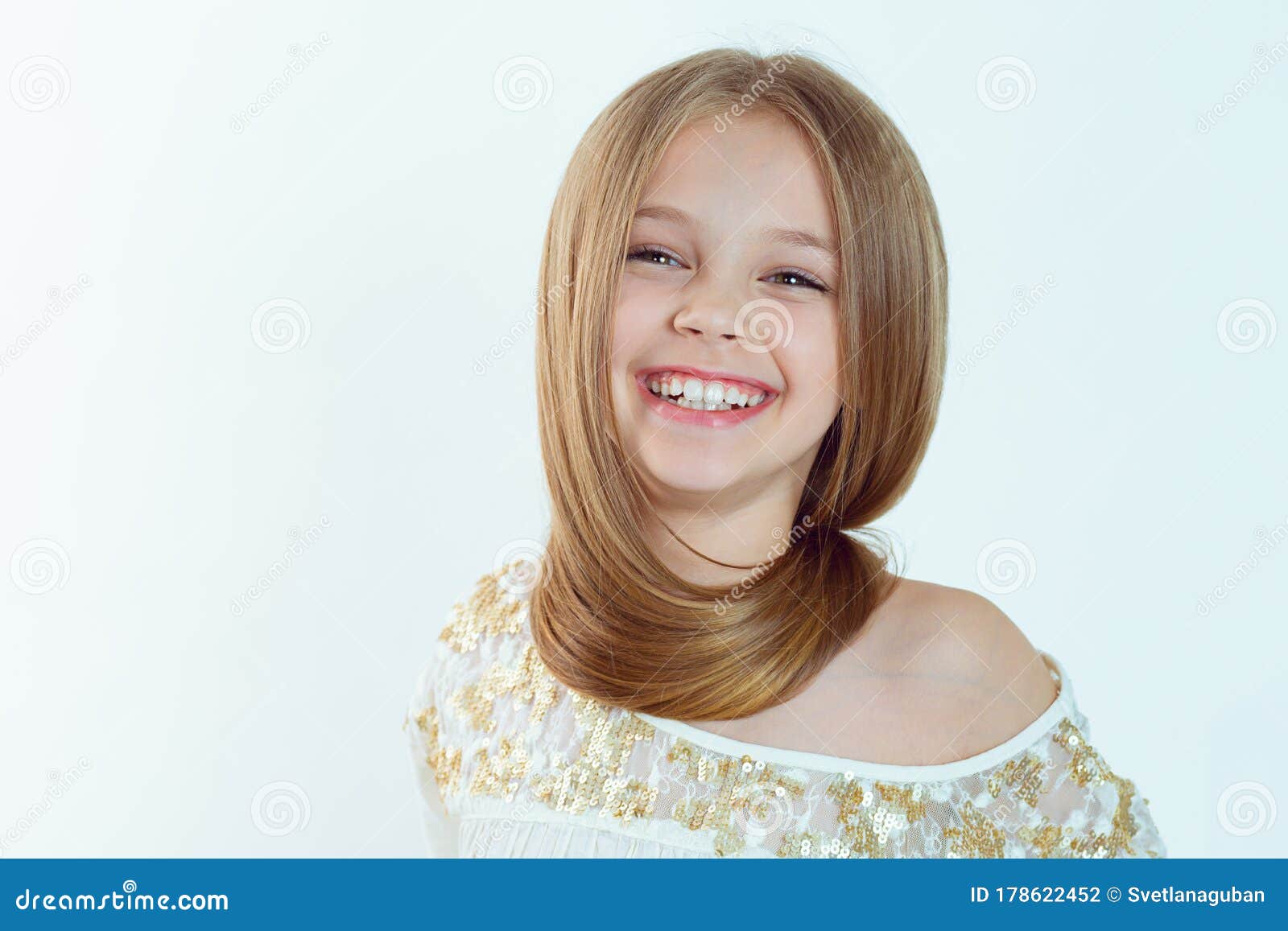 smile, gorgeous. portrait closeup of funny, excited joyful girl female child laughing kid smiling girl long hair looking at you