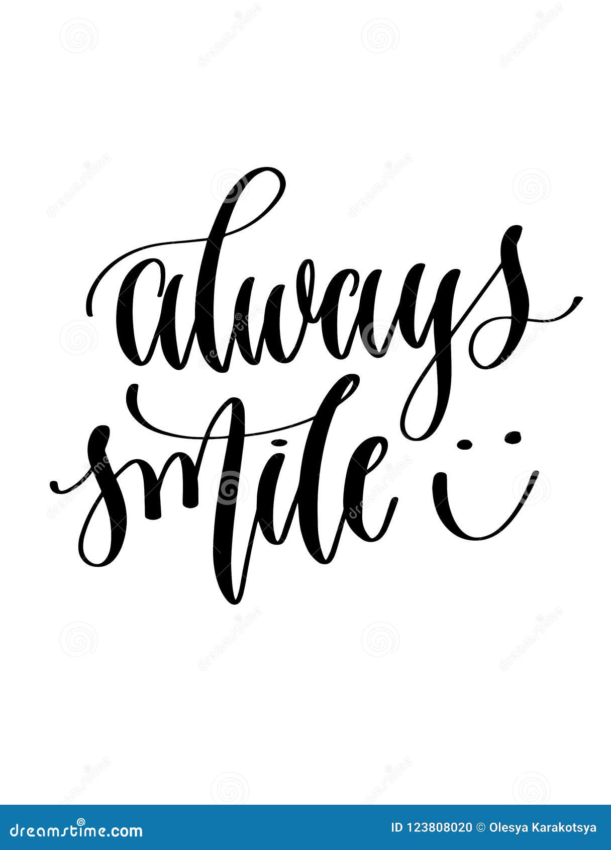 Always Smile - Hand Lettering Inscription Text for Back To School ...